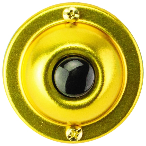 Newhouse Hardware Unlighted 13/4" Round Door Chime Push Button, Brass BR4BL Zoro